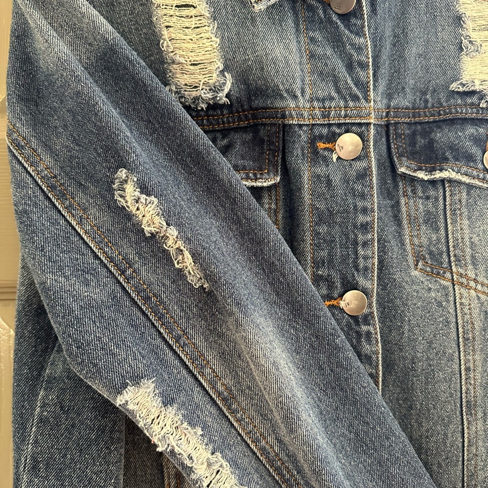 Distressed Denim Jacket - Picture 2 of 6